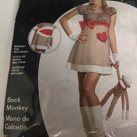 🆕 Ms. Sock Monkey Deluxe Adult Costume Medium NWT/NEW - Picture 9 of 14